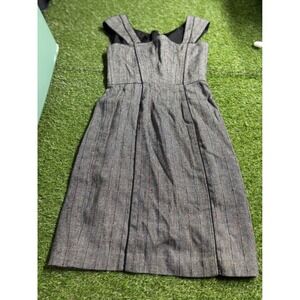 COREYLYNN CALTER Women Gray Tweed Multi Color Thread Sheath Dress Size 6